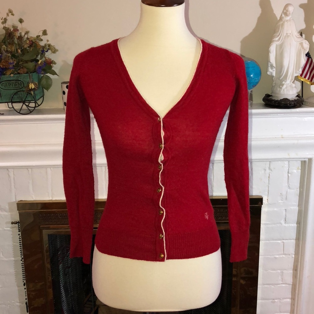🌻Pou dou dou red wool sweater Sz M